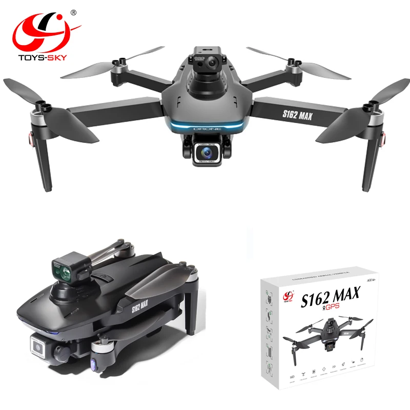 Toysky S162 MAX WIFI FPV Бесщеточный Радиоуправляемый квадрокоптер обход препятствий Дроны с камерой 4K дальность действия 1200 м для взрослых