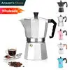 Stovetop Materials Italy Aluminum 6 Cup Cups Espresso 180ml Mini Stove Expresso Maker Black Moka Pot Coffee