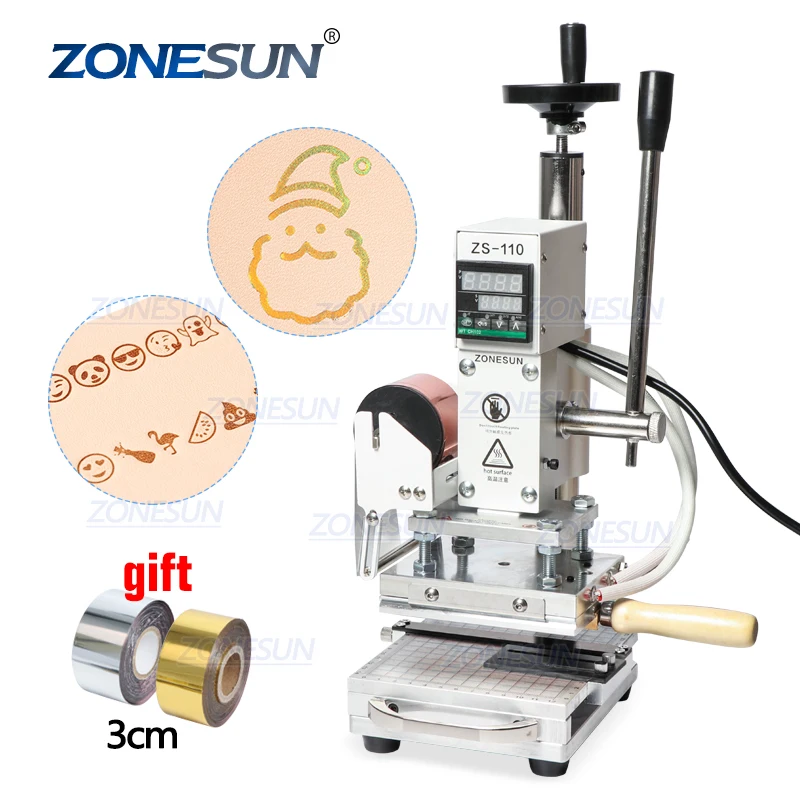 ZONESUN ZS110 Slideable Workbench Digital Leather Hot Foil Stamping Bronzing Embossing Machine Heat Press Machine
