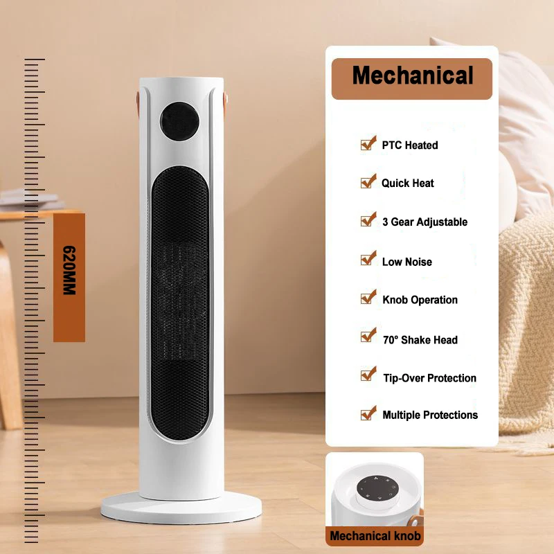 Wholesa Freestanding portable Tower 3 gear silent Graphene fan heater 2000w for winter room