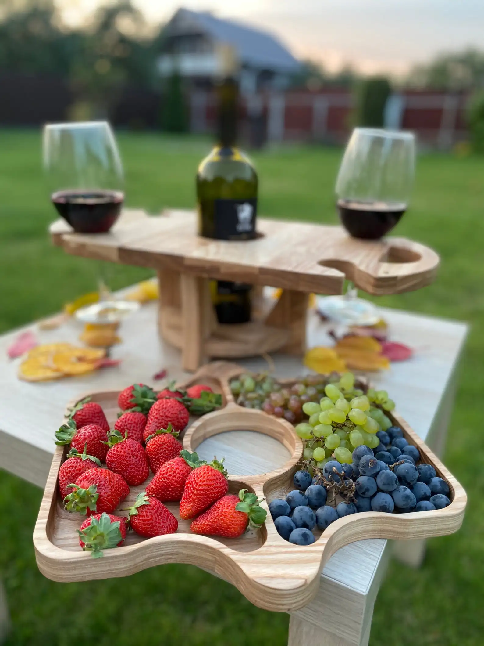 Display Cutlery Coffee Carry Wood Breakfast Storage Home Decoration Box Round Wooden 2-tier Tray
