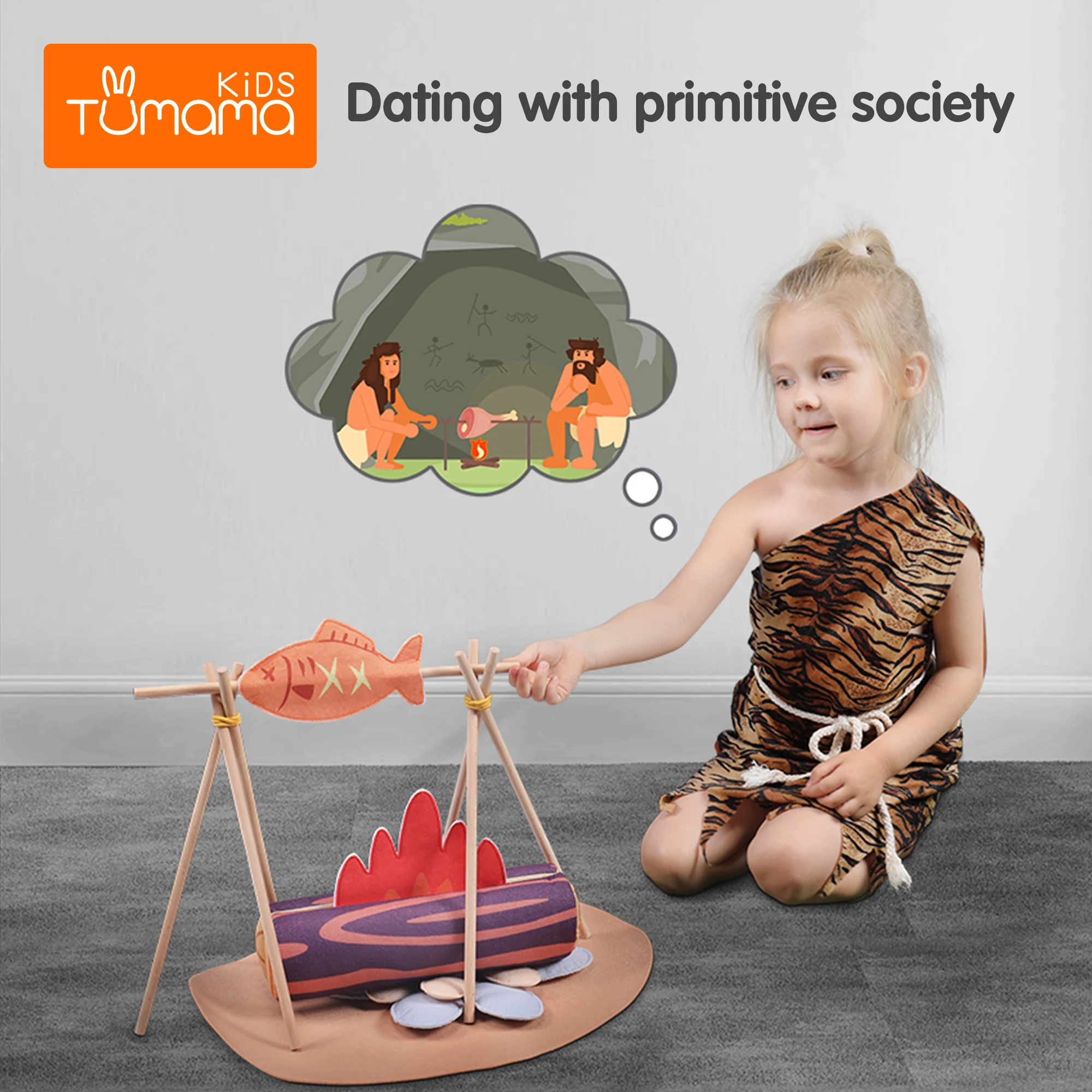 Tumama Kids Camping Set Toys Baby Tent Pretend Play Games Kit Picnic Grilled Corn Barbecue Camping Toy Set