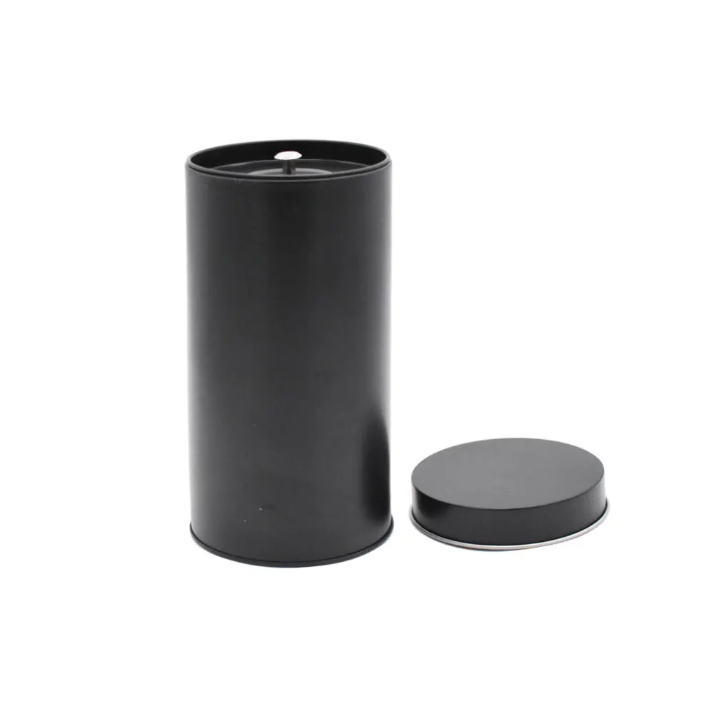Wholesale Custom Airtight Luxury Tall Round Canister Double Lids Coffee Tea Chocolate Can Storage Packing Metal Tin Box