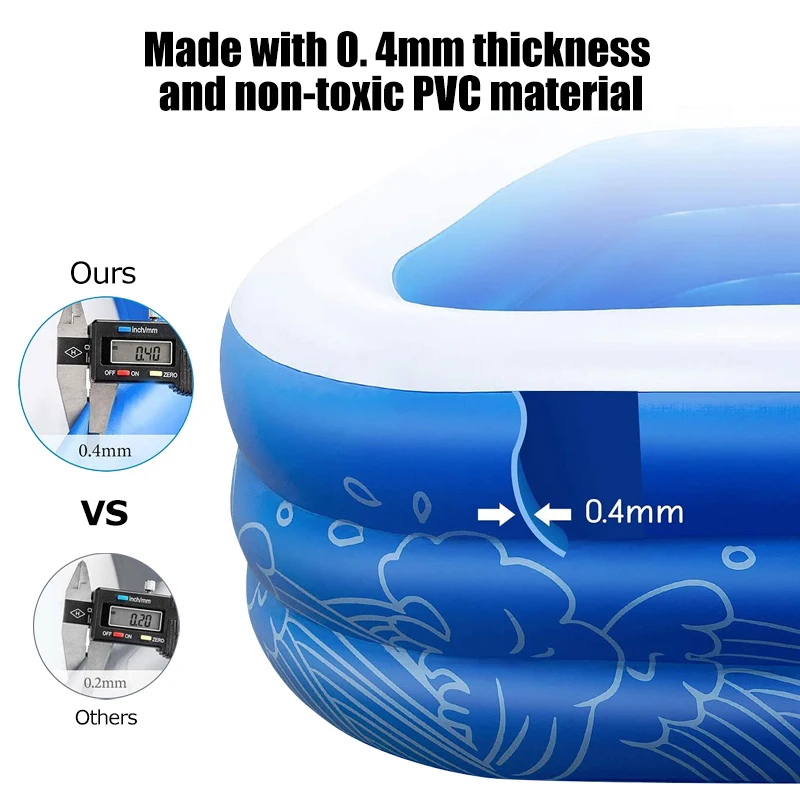 Heavy Duty Outdoor Patio Swimming Pool Family Blow Up Pool Inflatable Swimming Pool