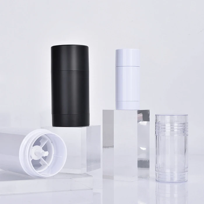 Round Twist Up Salve Plastic Deodorant Tube 15ml 30ml 50ml 75g Black White Clear Empty Plastic Deodorant Stick Container