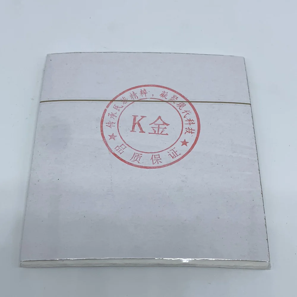 Factory Price 8 X 8.5 Cm 500 Pcs Gilding Wall Crafts Furniture K Gold Taiwan Imitation Gold Leaf Foil Sheets