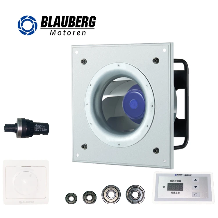 Blauberg brushless AC 220V Plastic 225mm diameterec backward curved centrifugal fan with RoHs