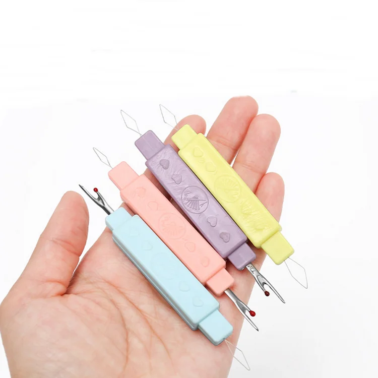 New 2IN1 Plastic Sewing Threading Machine Unstitching & Cross-Stitch Picking Tool Seam Ripper Needle Threader