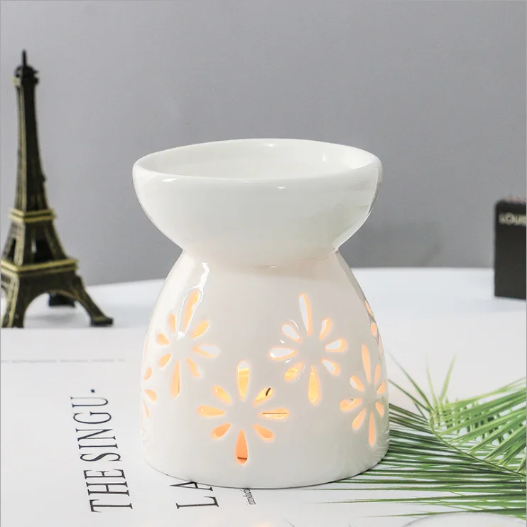 
Hot sale white ceramic candle wax melt tart warmer aroma oil burner ceramic candle burner 