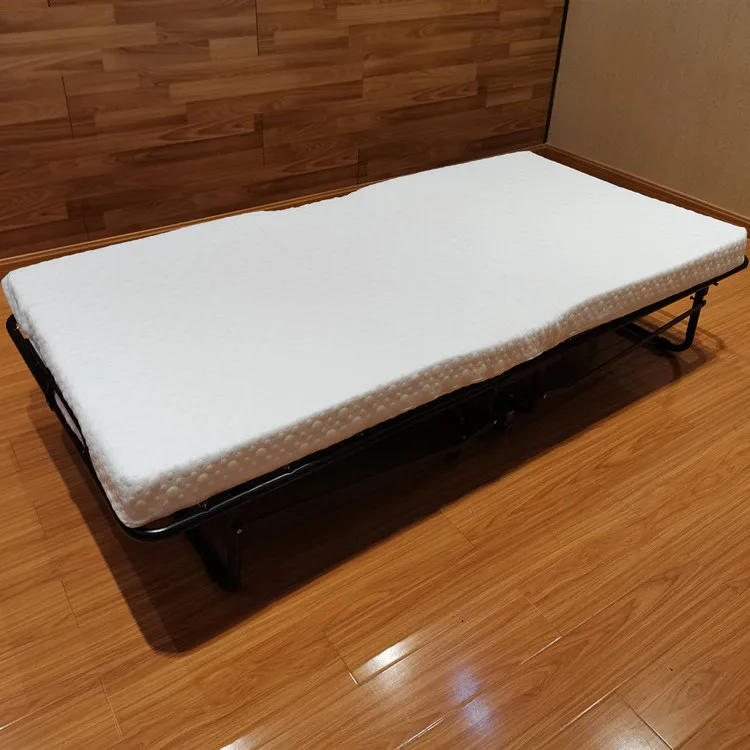Factory Supply Folding Portable Single Folding Metal Bed with Mattress