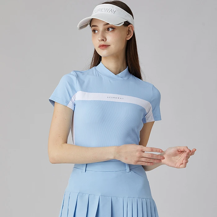 Azureway Brand Korea import Fabric Golf Women Fashion Polo Shirt Summer Quick Dry Clothes