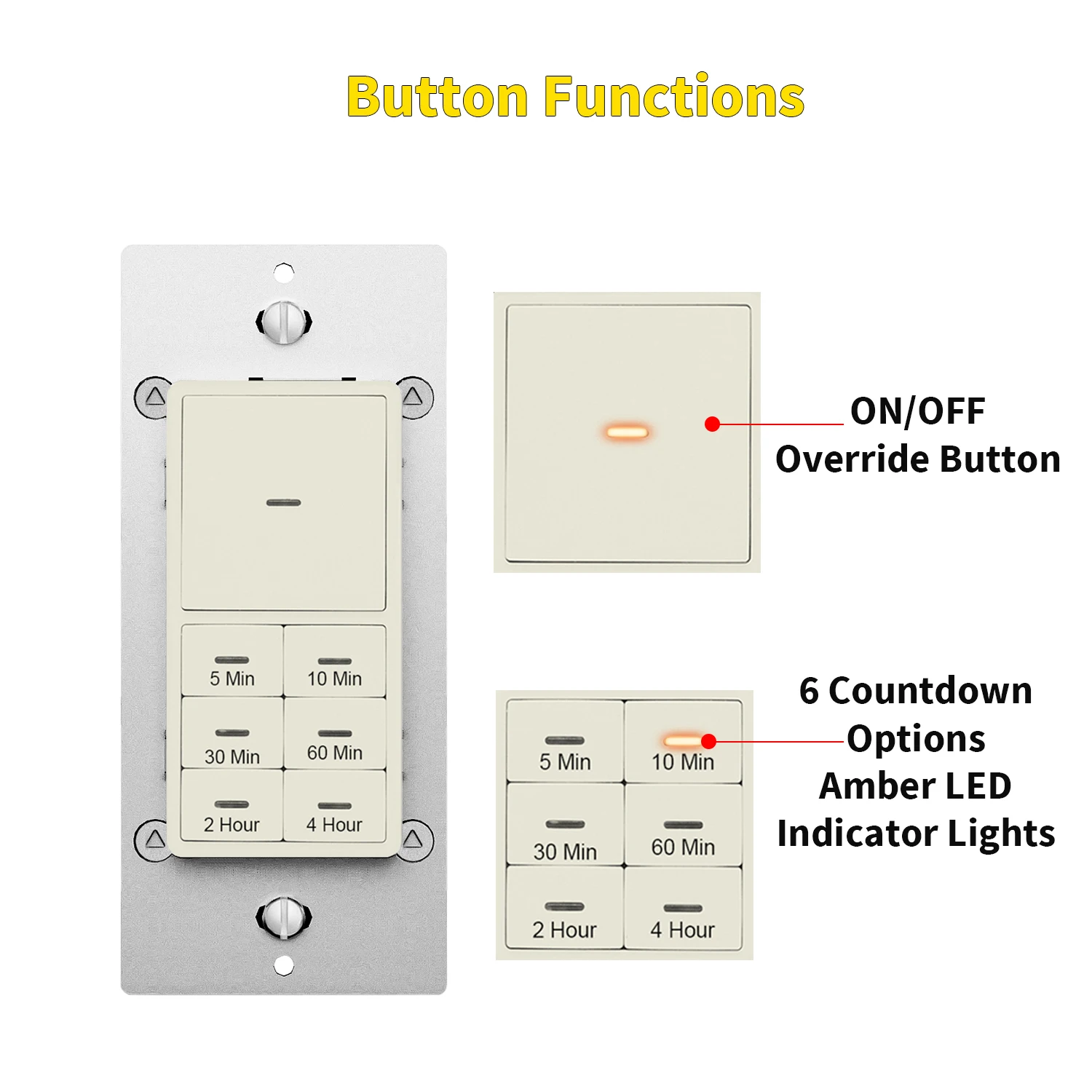 timer relay 12v for bathroom fans and household lights 5-10-30-60 Min 2-4 Hour electronic countdown timer switch
