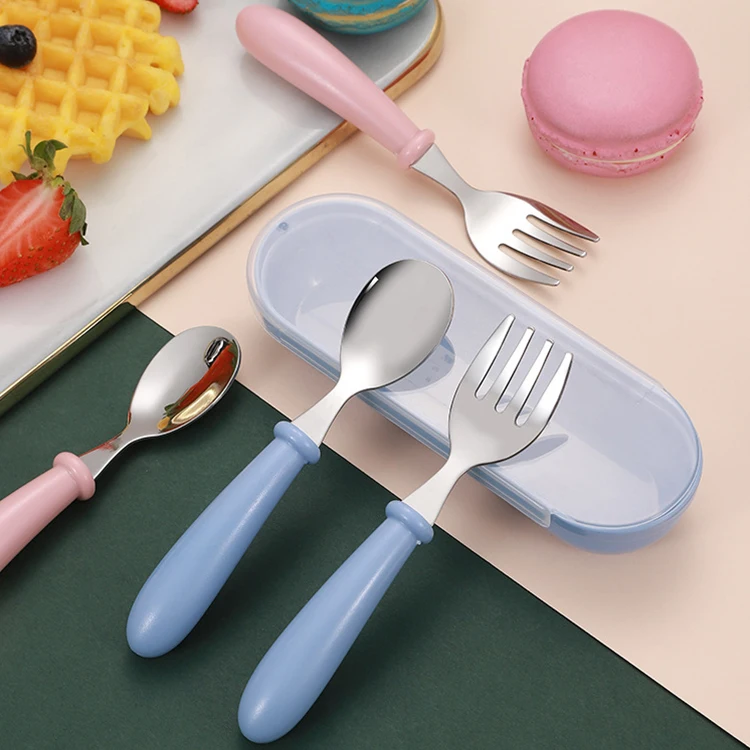 Stainless Steel BPA Free Kid Children Spoon Fork Cutlery Set