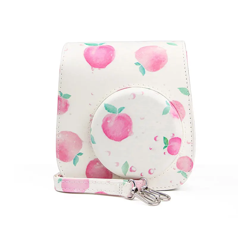 Peach Camera Bag for Polaroid mini11, Convenient Storage Bag for instax, Wholesale Leather Crossbody Bag for instant camera