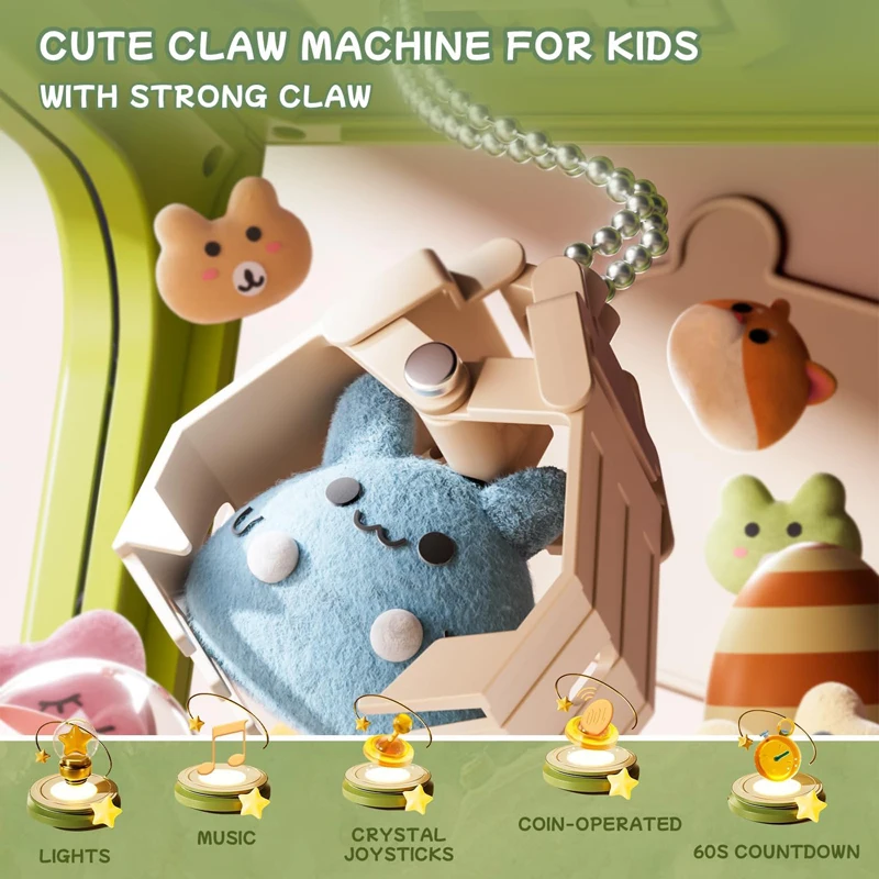 Dinosaur Mini Arcade Candy Vending Machine Fidget Stuff Prizes Refill Egg Grabber Machine Dispenser Small Claw Machine