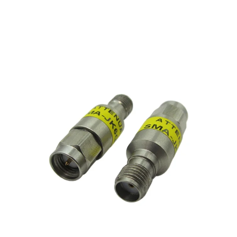 High quality full brass RF Coaxial SMA female to sma male attenuator DC-6G 2-5W 2/3/5/6/30 dB connector