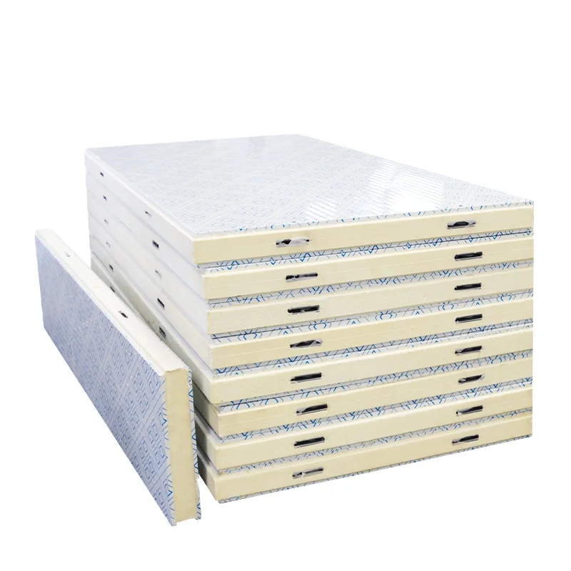PU Polyurethane Insulated Color Steel Plate Rock Wool Roof Sandwich Panel