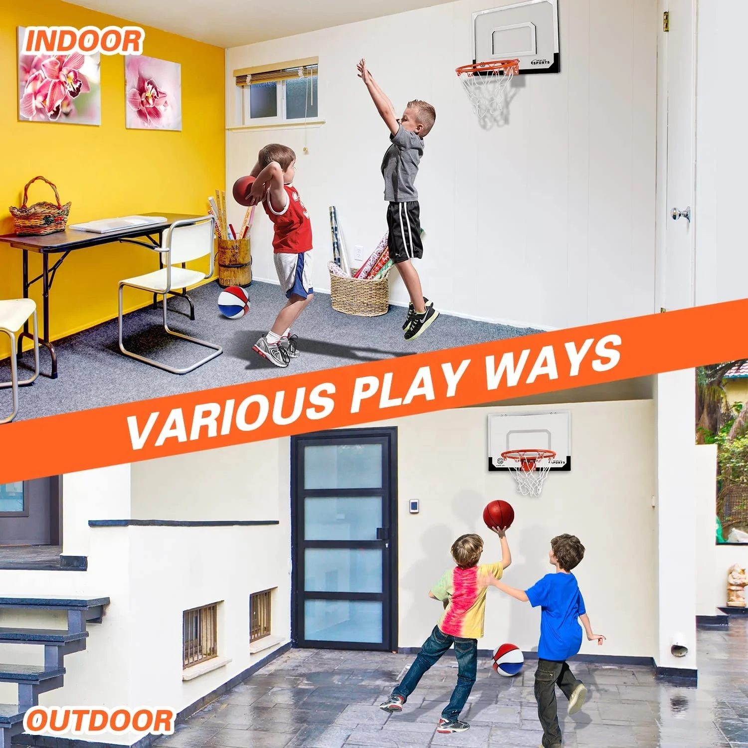 Mounted Basketball Hoop Set With Complete Accessories Indoor Mini Basketball Hoop Basketball Toy For Kids Adults