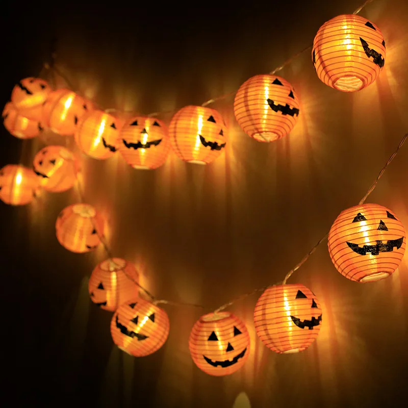 1.5M/3M LED Pumpkin Light String Halloween Decoration Battery Operated DIY Fairy Lamp For Horror Halloween Happy Party Lights