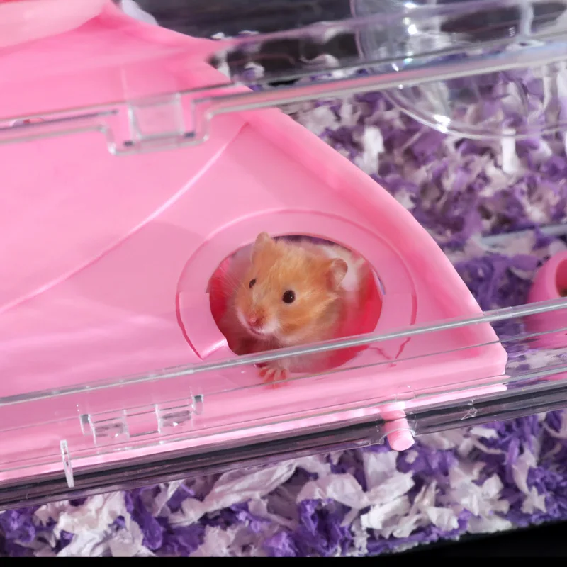 USMILE Factory Wholesale Luxury Transparent Large Capacity Sustainable Acrylic Hamster Cage with Multi Entertainment Facilities