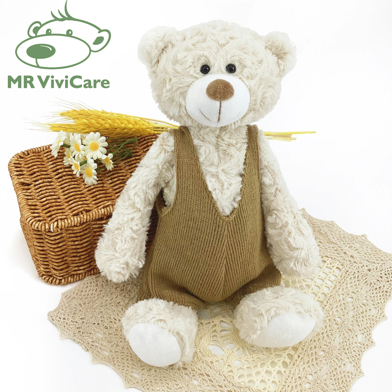 Plush Toy  Cute Bear Kawaii With Cloth Bear Stuffed Toys Children Kids Birthday Gifts Doll