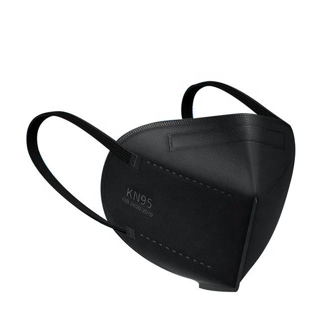 Anti dust Breathable Protective Mask with Nose Clip KN95 Black Color GB2626 Custom Facemask China Factory Masker Mascarillas