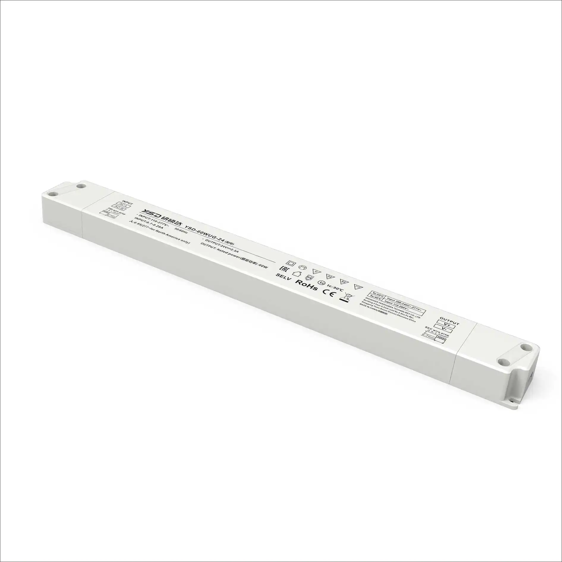 Высокомощный источник питания PFC IP20 100-277VAC 100 Вт 24 В 12 линейный светодиодный для рекламного знака