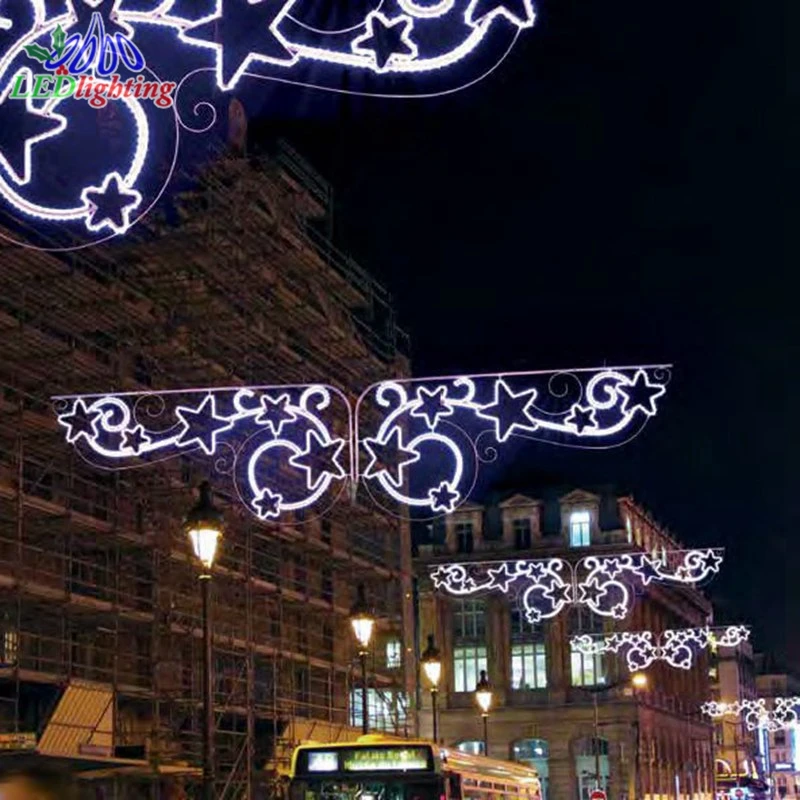 Outdoor christmas lighting star decoration cross street motifs LED light