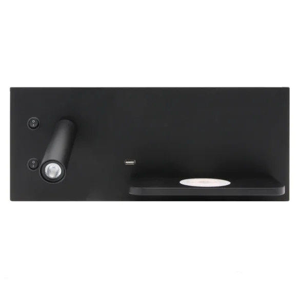 ECOJAS 2022 Wall Lamp Wireless Charging Reading Lamp with USB Socket Recharge Night Led Wall Light Modern Gold Painting Copper