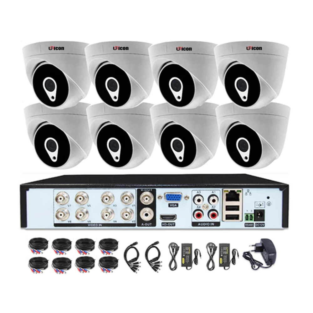 8-канальный AHD CCTV DVR дешевая система домашнего видеонаблюдения 8 шт. комплект наружных