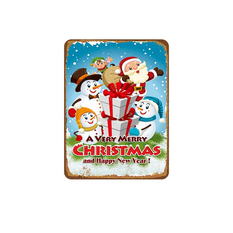  2019 Рождественское украшение металлическая пластина винтажные жестяные знаки