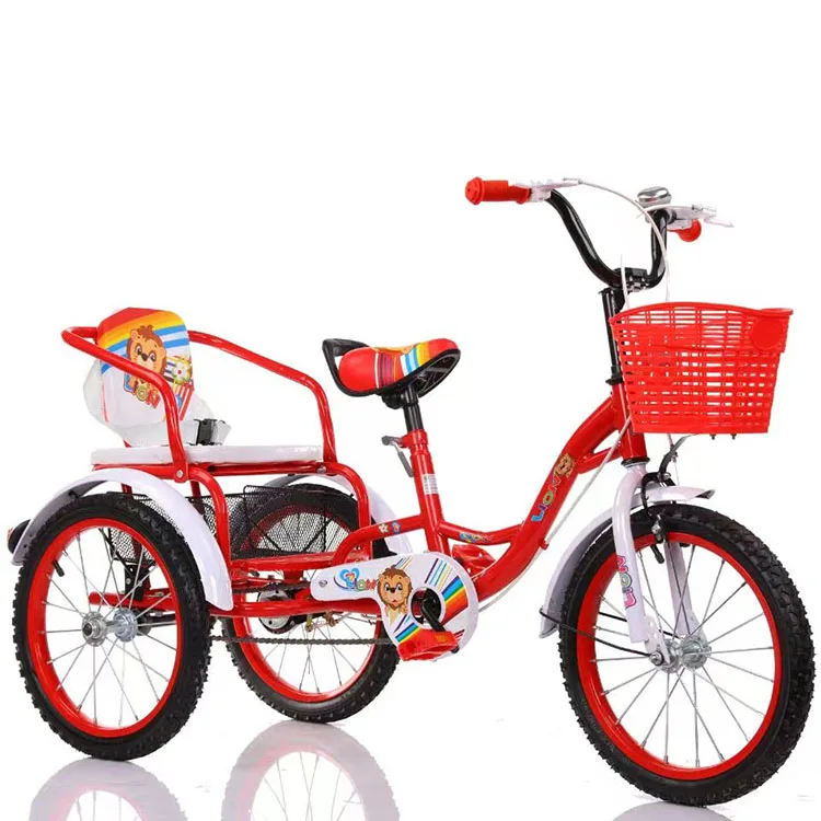 Factory cheap kids double seats children tricycle kids two seat other tricycle  for kids twins  3 wheel bike