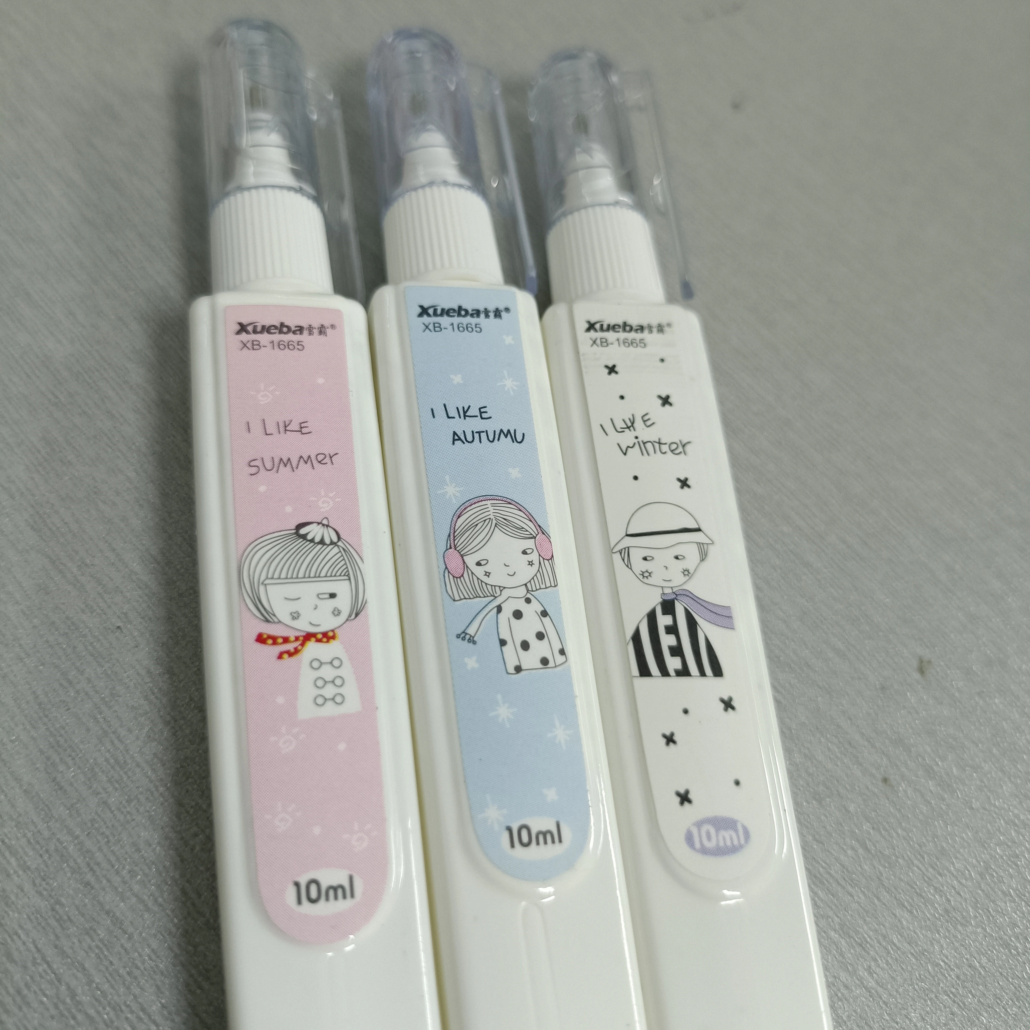 No.1665 10ml OEM factory wholesale kawaii student Office Stationery quick dry mini correction pen correction fluid
