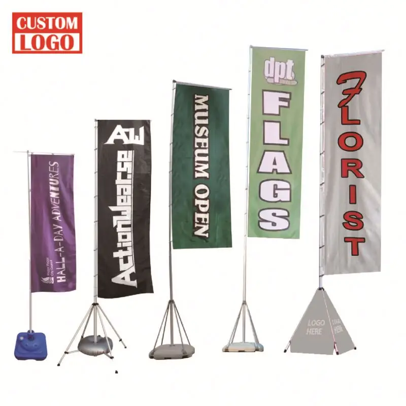Polyester Fabric Outdoor Advertising Mesh Banner Nobori Flag Manufacturing Portable Advertisement Flag