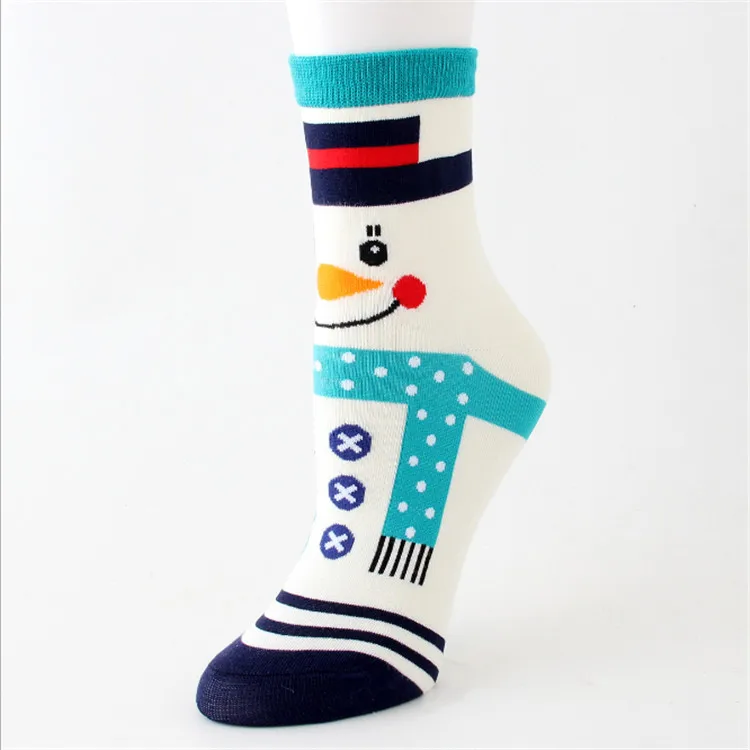 Korean New Design Cute Santa Claus Merry Christmas Tube Socks Women