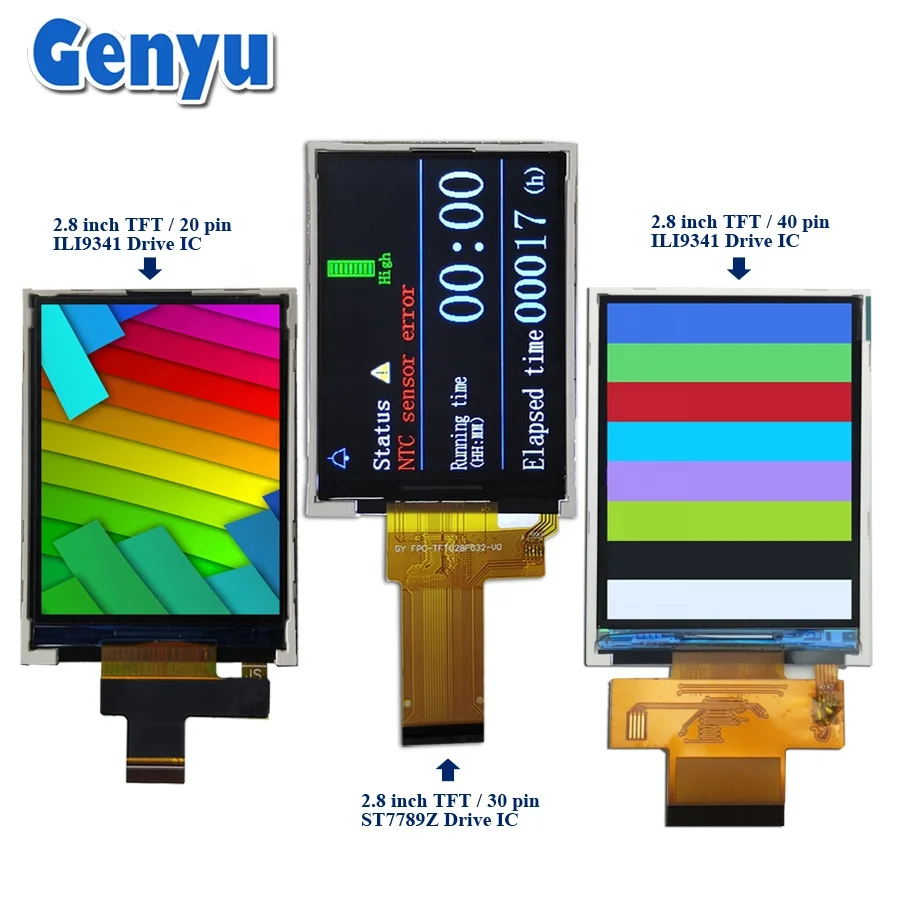 Small IPS TFT Screen Panels ILI9341 ST7789 ST7735 1.3 1.8 2.4 2.8 3.5 4.3 Inch SPI MCU RGB Color TFT LCD Display