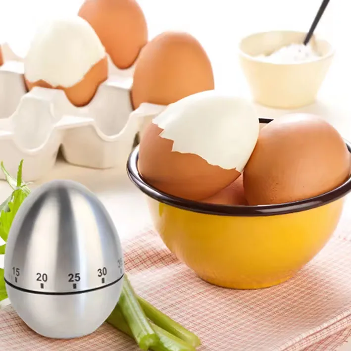 Manual 60 Minutes Mechanical Countdown Kitchen Timer Loud Alarm Stainless Steel Kitchen Egg Cooking Timer