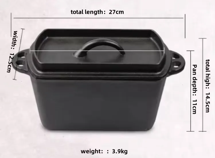 Popular toast maker Pre-seasoned Cast iron bread loaf maker cast iron bake tool