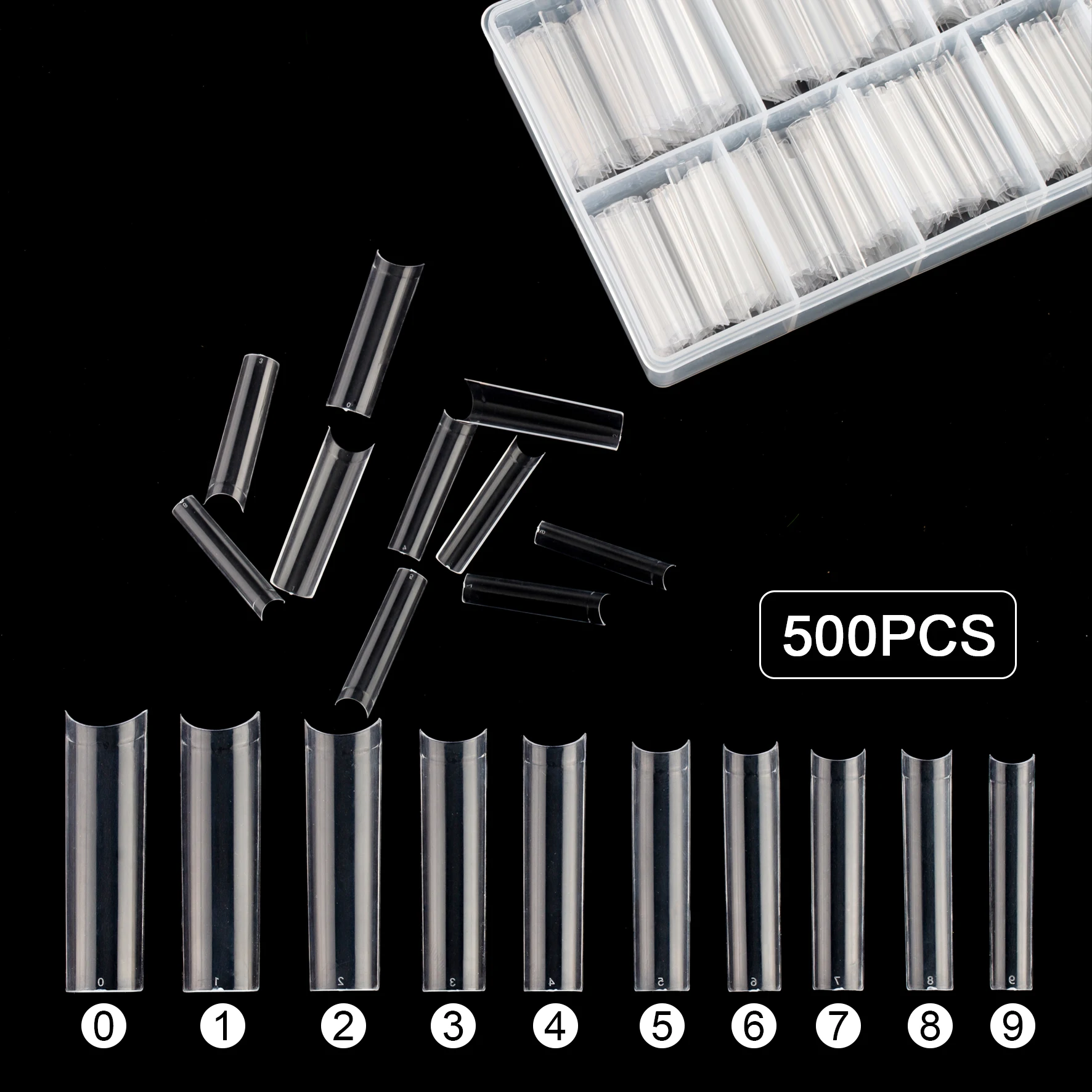 Caixuan Xxl Coffin Nail Tips Half Cover Extra Long C Curve  Extension System False Nails  Press On Tip  Stick on nails