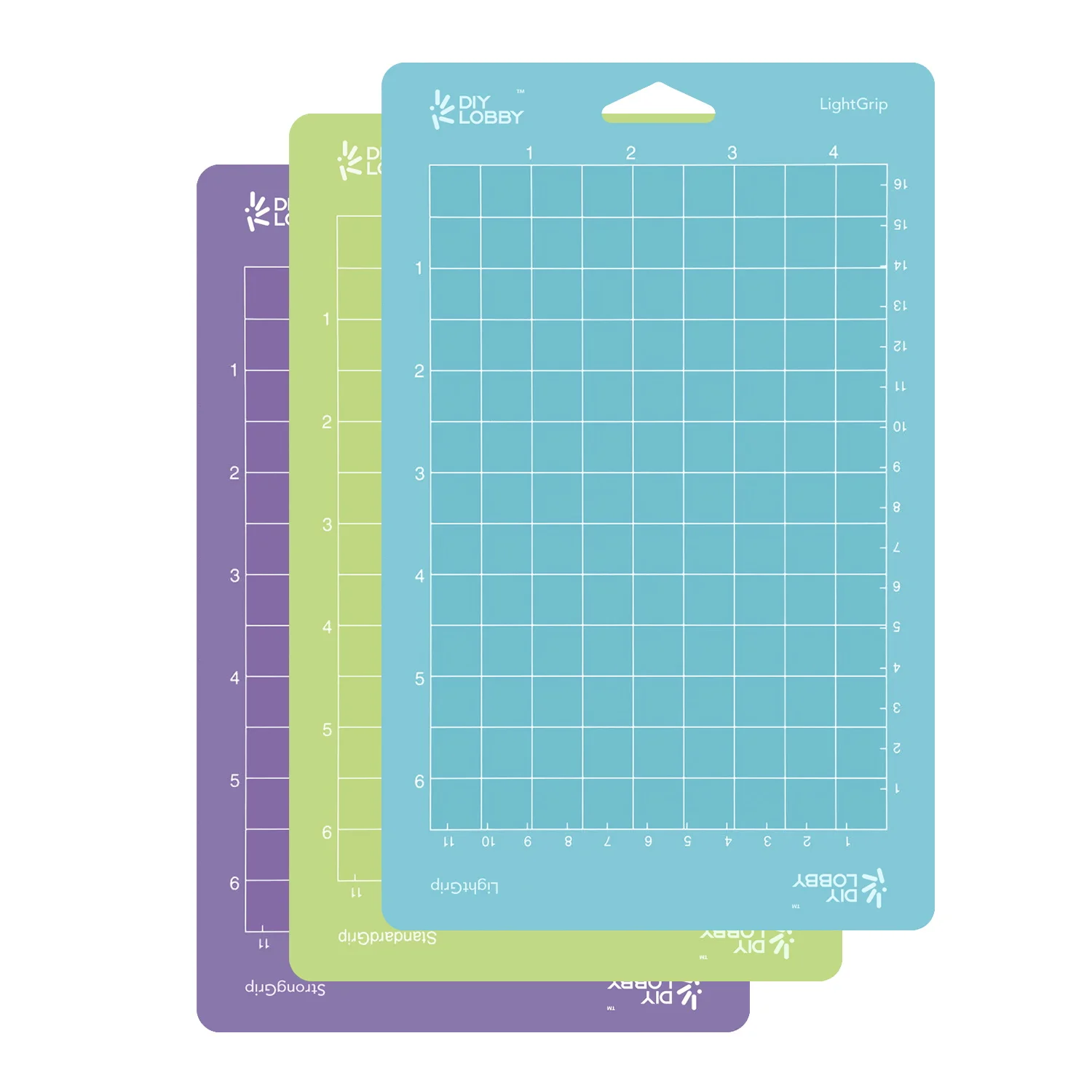Diylobby Variety Adhesive Cutting Mat for Cricut Joy 4.5' X12' 4.5'X6.5' StandardGrip, LightGrip, StrongGrip