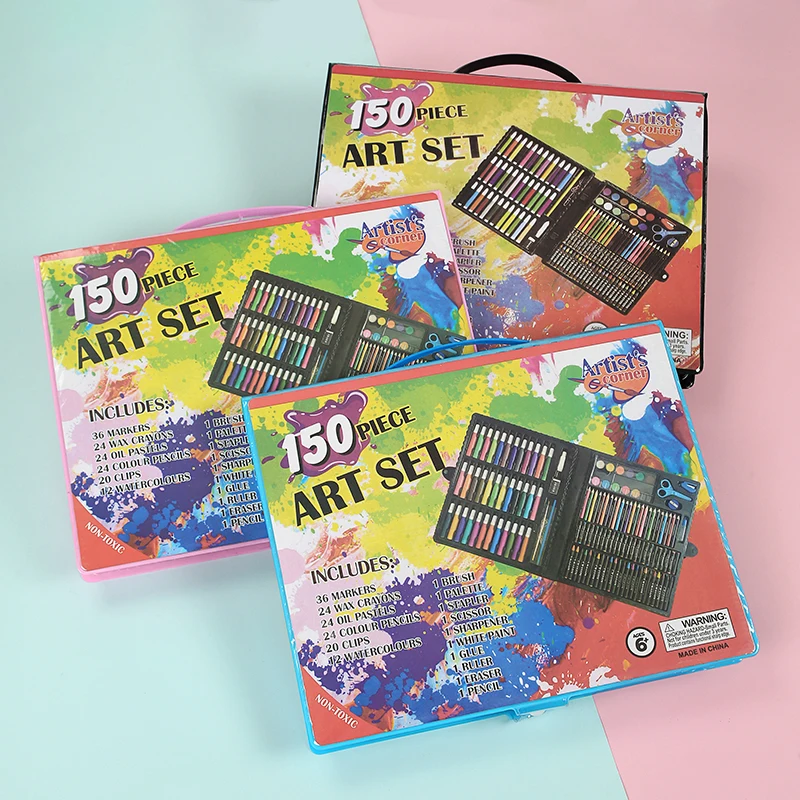 
Super Artist Tool Kit 150 Pieces Set PVC Box Set drawing sketching pencil Art Drawing Set for Kids 