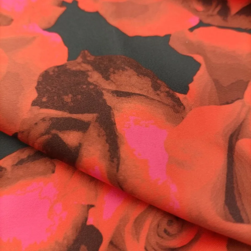 Duchess Liquid English Satin Silk Digital Printed 100% Polyester Material Fabric Made in China