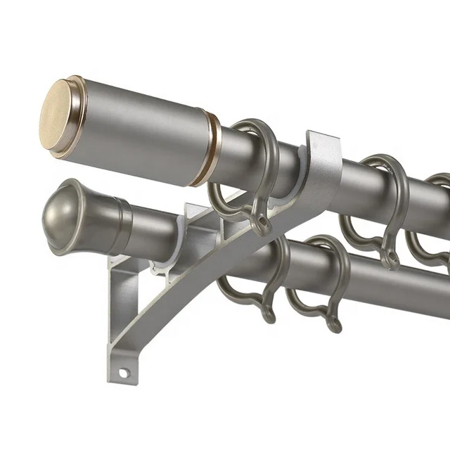 Customized Size Living Room roman curtain rods black Decorative 28mm Aluminum Alloy for Window Shade Curtain pole And Rails