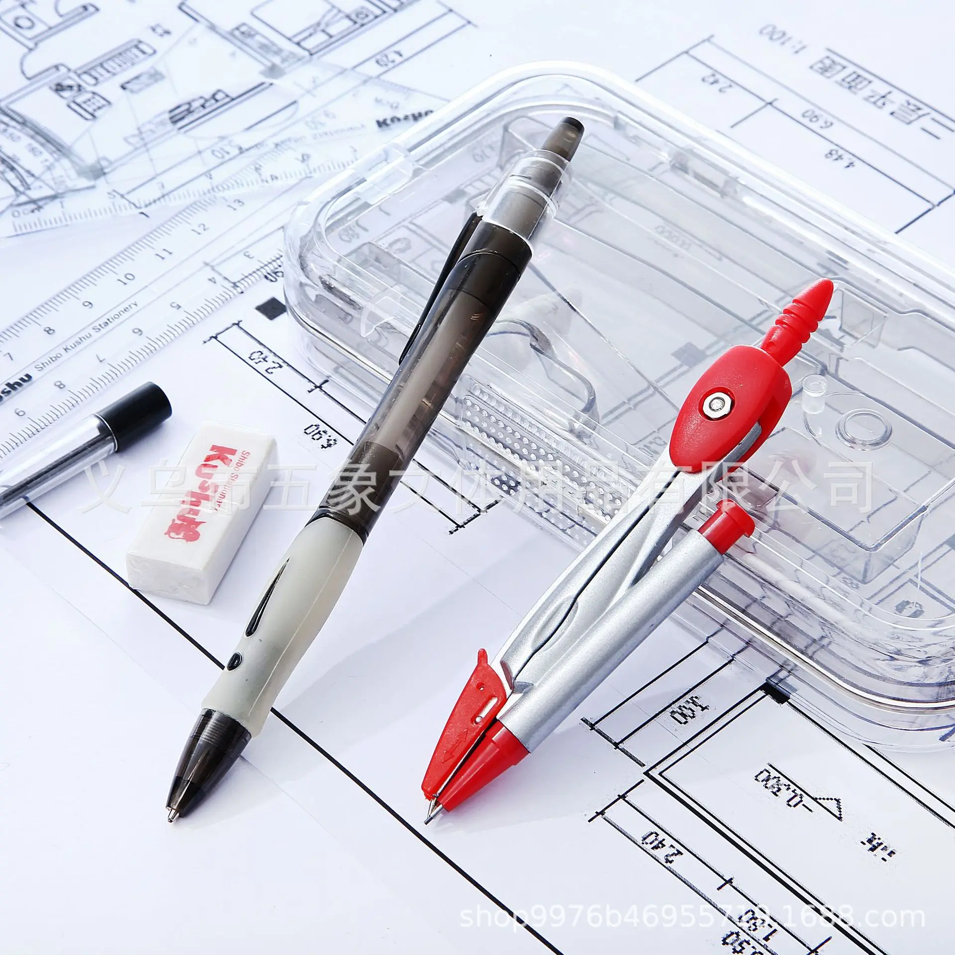 Best Selling School Office Drawing Design Supplies Student Special Geometric Ruler Compass Set