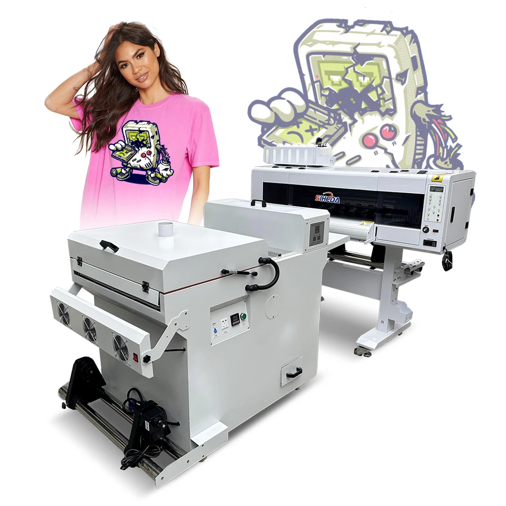 Clothing Pet Film Transfer DTF Printer 60cm I3200 Textile Best-selling I1600 with Powder Shaking Machine