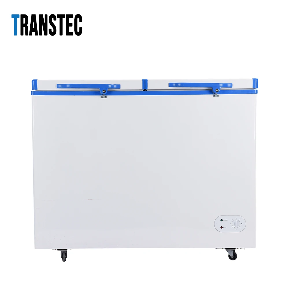 China made good quality solar powered freezer DC freezer 358L double door off grid system convenient and practical