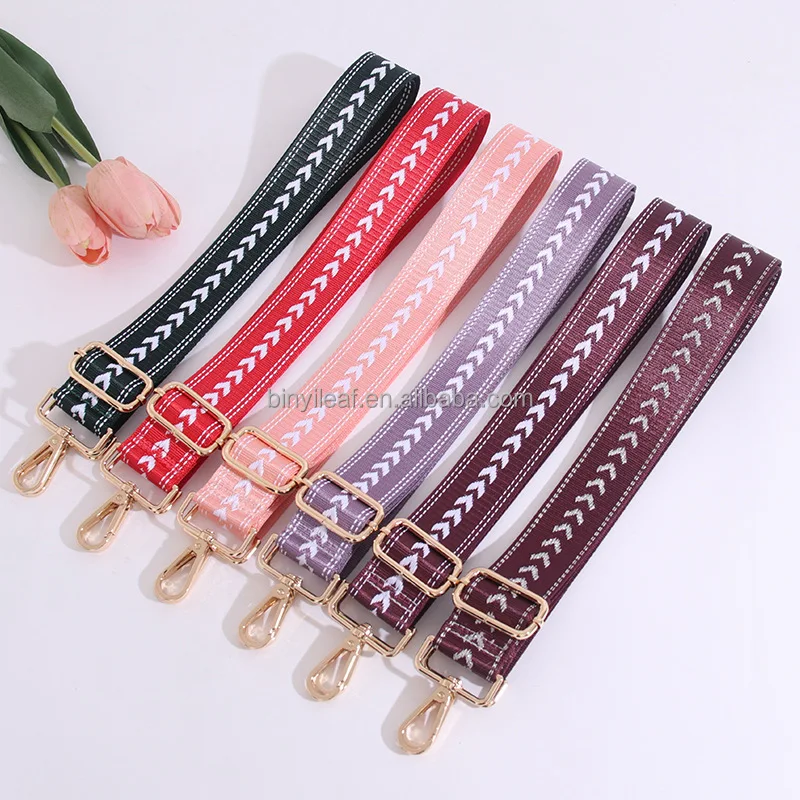3.8CM Wide New Arrival Polyester Nylon Jacquard Woven Belt Cross Body Braided Bag Strap Adjustable Shoulder Straps For Women Bag