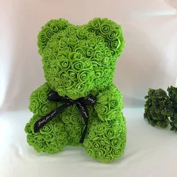 Hot sale  artificial flower Wholesale valentine Christmas gift 25cm 40cm rose bear Pearl bear gift package box