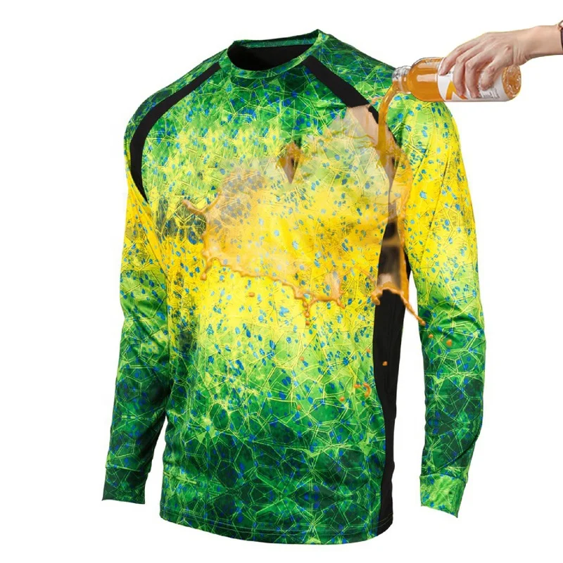 Custom Upf 50+  Waterproof fabric long sleeve fishing shirts uv protection Men waterproof t shirt fishing hoodie