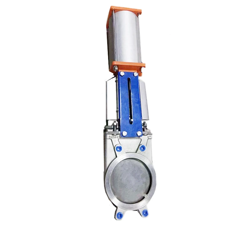 Unidirectional Soft Seal Knife Gate Valve with Pneumatic Actuator Lug Type for Sewage Treatment for Water Media